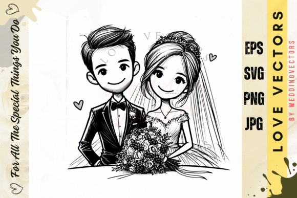 C1568: Timeless Love Vectors for Wedding Design