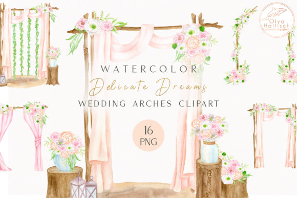 Elegant Watercolor Wedding Arches for Your Creative Projects
