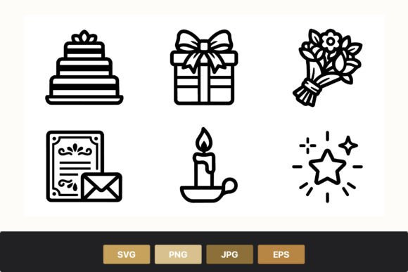 Elegant Wedding Icons: From Cake to Floral Bouquets