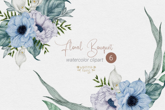 Stunning Blue Wedding Flower Bouquet Clipart for Your Designs