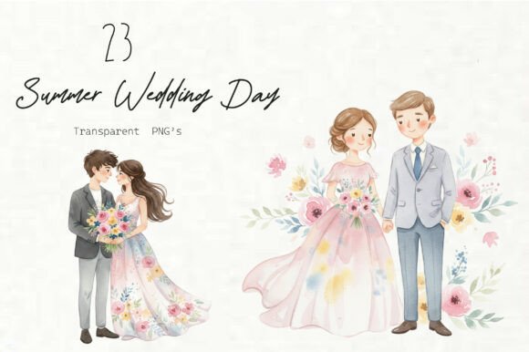 Sunny Celebrations: The Versatile Summer Wedding Day Clipart Collection