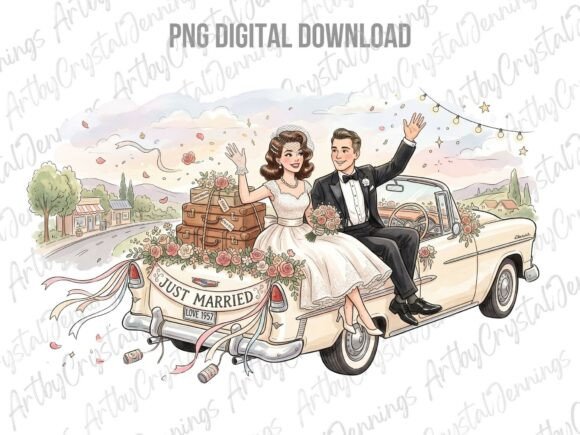 Timeless Romance: A Vintage Wedding Graphic for Modern Creators