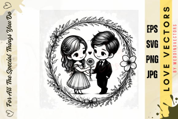 Wedding Couple and Love Vectors: A Design Collection for Romantic Projects