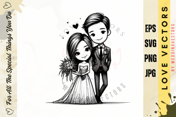 Wedding Couple and Love Vectors - C4924: A Designer's Guide to Romantic Visuals