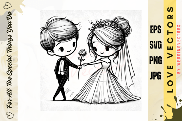 Wedding Couple and Love Vectors - C713