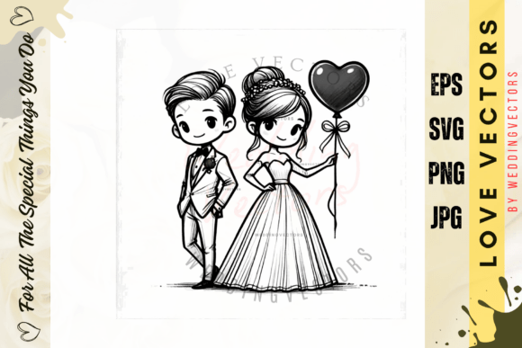 Wedding Couple & Love Vectors: Design with Heart